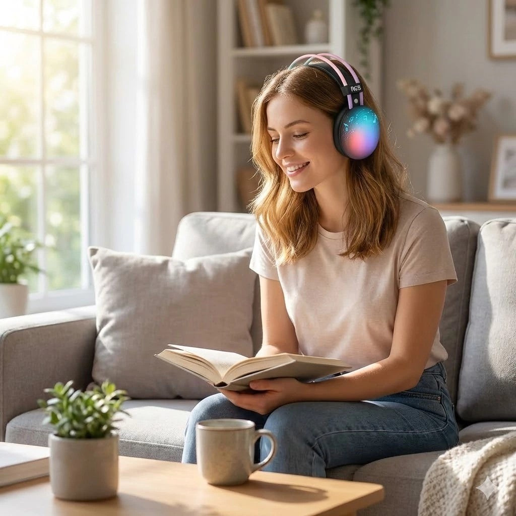 Auriculares Gamer P880 RGB Headphone Sonido Potente Luces LED Cómodo PC Celular