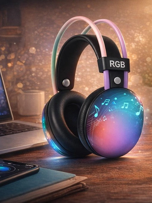 Auriculares Gamer P880 RGB Headphone Sonido Potente Luces LED Cómodo PC Celular